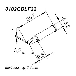 ERSA 0102CDLF32/SB Soldering iron tip