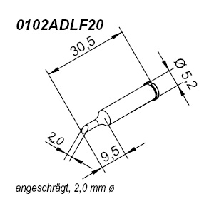 ERSA 0102ADLF20/SB Soldering iron tip