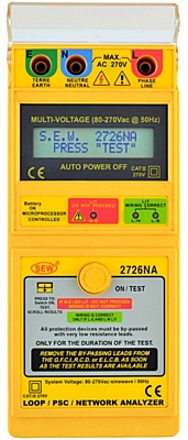 SEW 2726NA Cilpas fāze nulle pretestības testeris